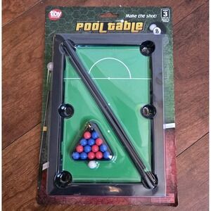 The Toy Network Mini Pool Table Game Tabletop Billiards Toy New Sealed